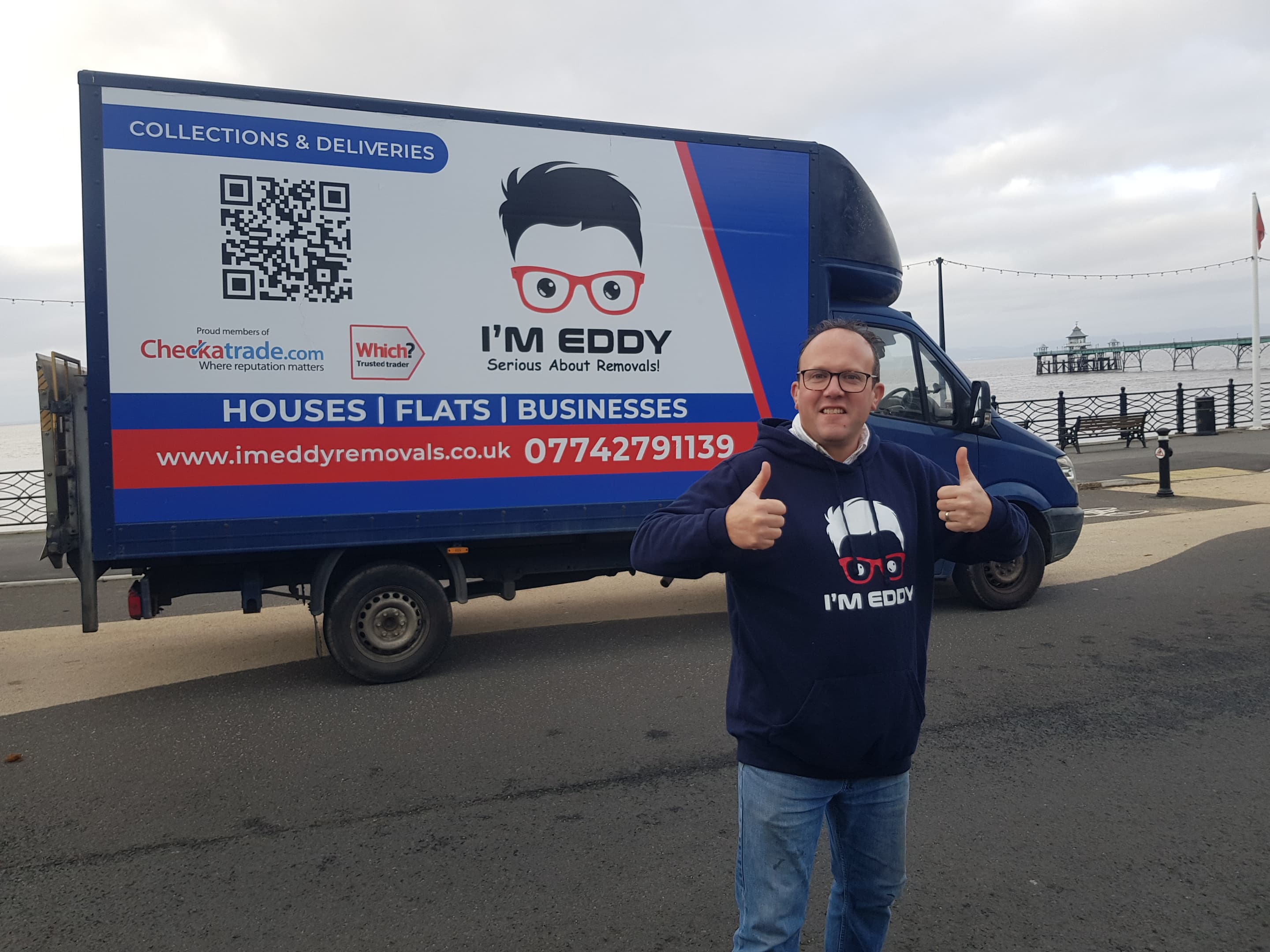 Eddy with his branded removals van